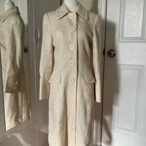 Rocha John Rocha Cream Embroidered Long Coat